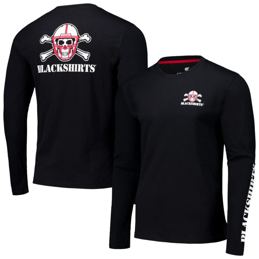 NCAA Nebraska Huskers Logo Lockup 3-Hit Active Blend Long Sleeve T-Shirt