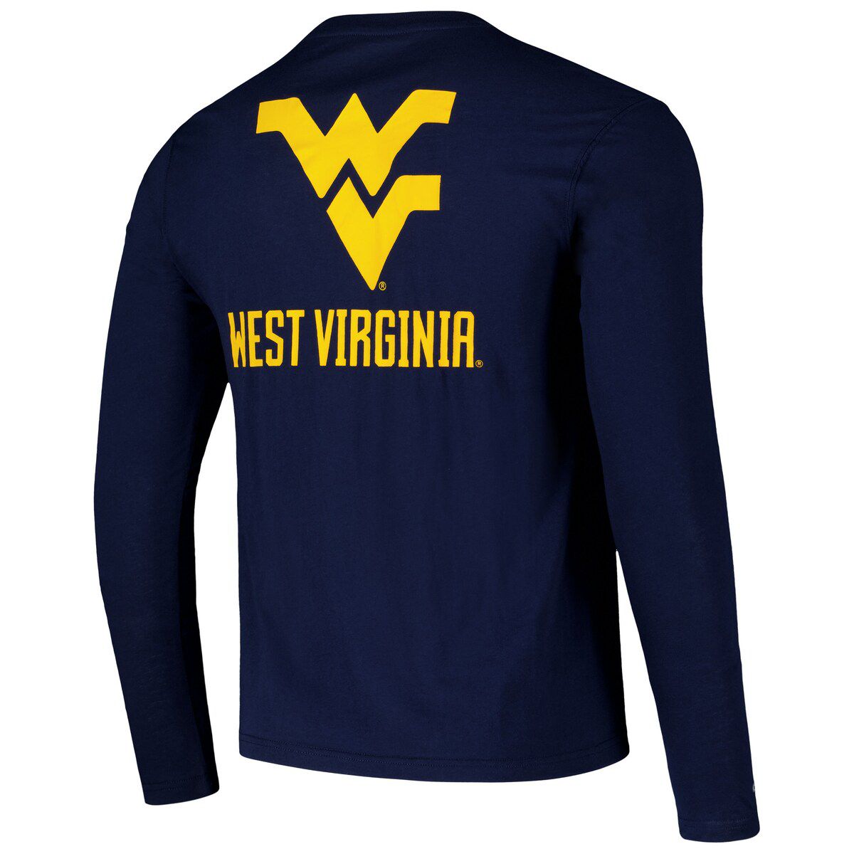 NCAA West Virginia Mountaineers Logo Lockup 3-Hit Active Blend Long Sleeve T-Shirt