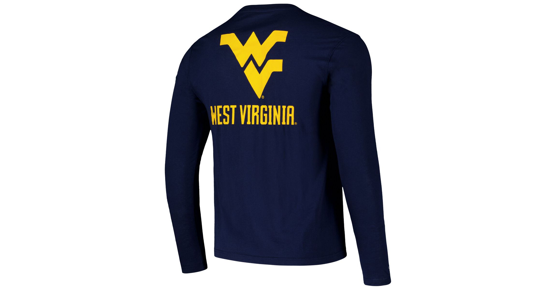 NCAA West Virginia Mountaineers Logo Lockup 3-Hit Active Blend Long Sleeve T-Shirt