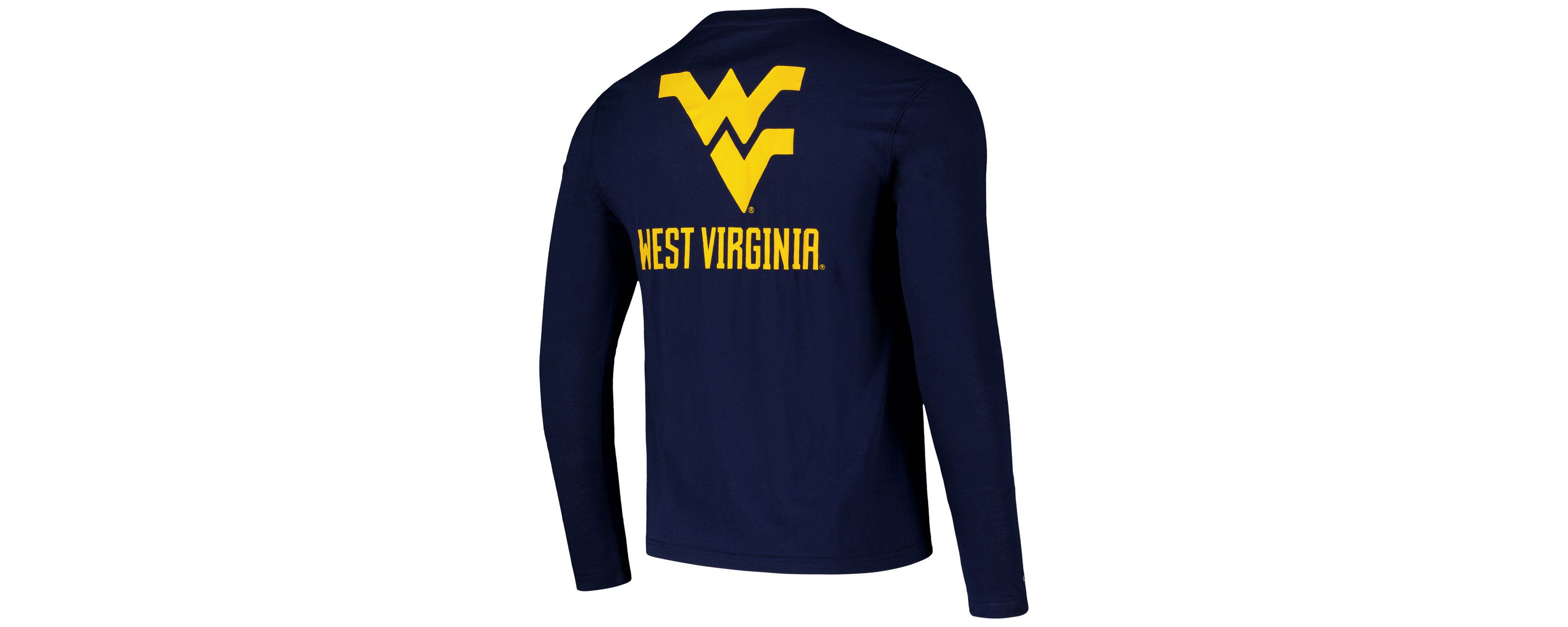 NCAA West Virginia Mountaineers Logo Lockup 3-Hit Active Blend Long Sleeve T-Shirt