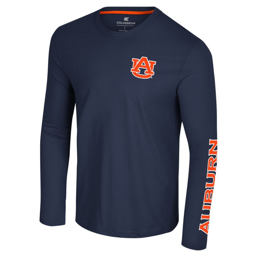 NCAA Auburn Tigers Logo Lockup 3-Hit Active Blend Long Sleeve T-Shirt