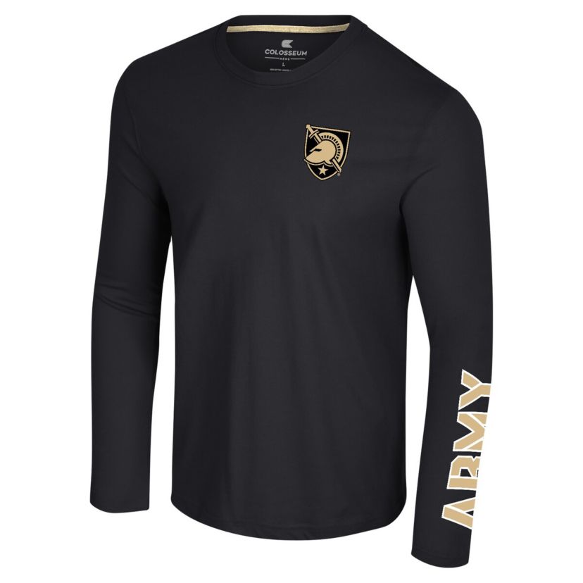 Army Black Knights NCAA Army Knights Logo Lockup 3-Hit Active Blend Long Sleeve T-Shirt