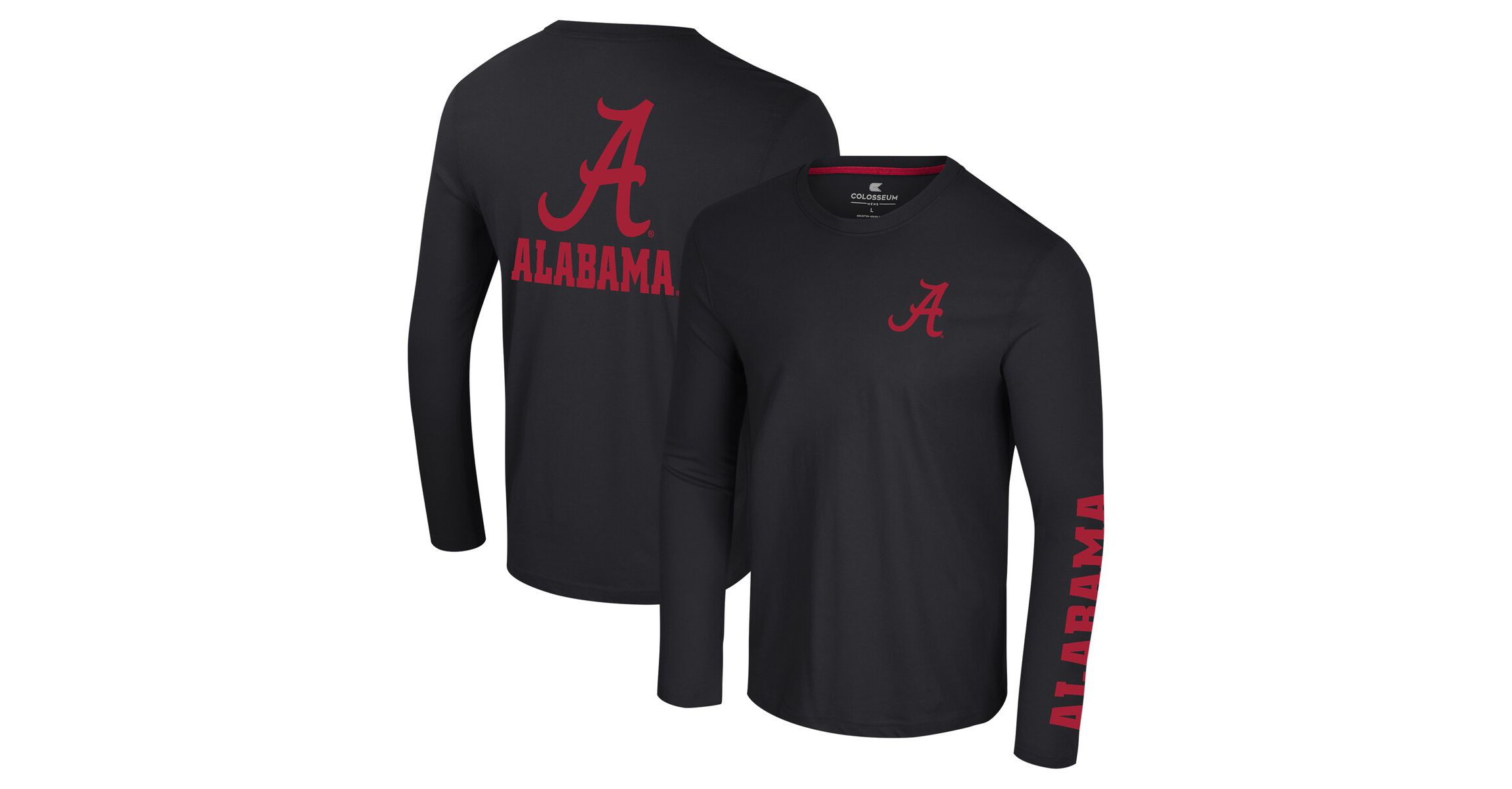 Alabama Crimson Tide NCAA Alabama Tide Logo Lockup 3-Hit Active Blend Long Sleeve T-Shirt