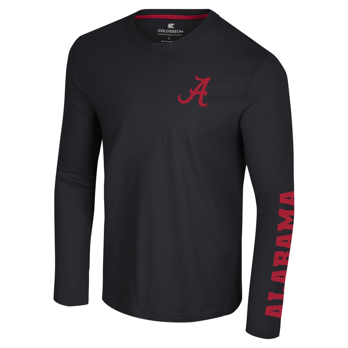 Alabama Crimson Tide NCAA Alabama Tide Logo Lockup 3-Hit Active Blend Long Sleeve T-Shirt