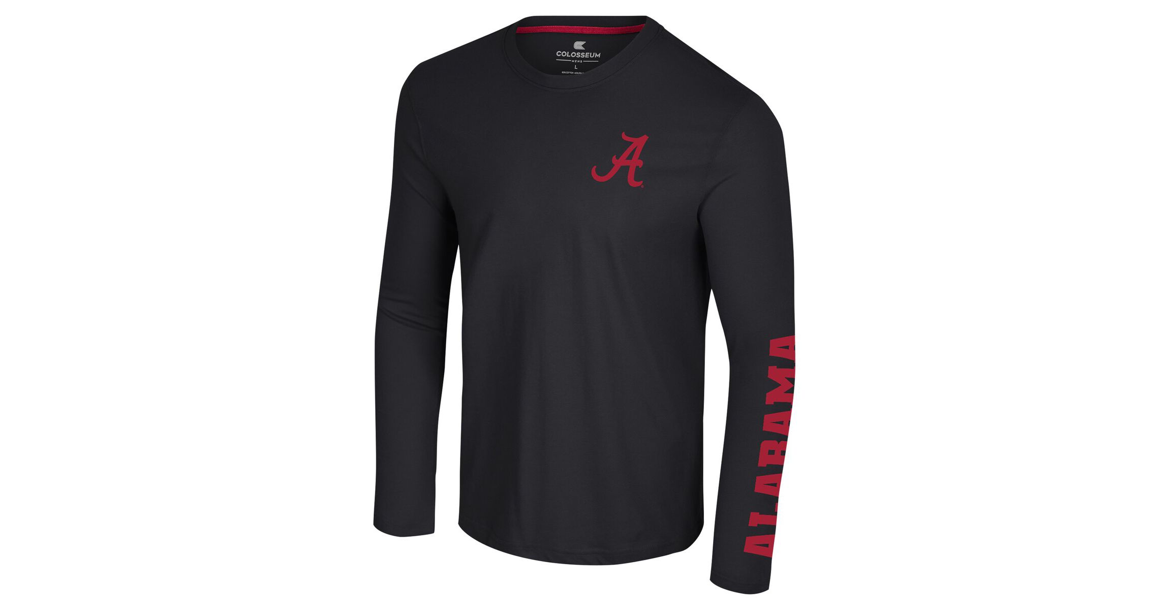 Alabama Crimson Tide NCAA Alabama Tide Logo Lockup 3-Hit Active Blend Long Sleeve T-Shirt