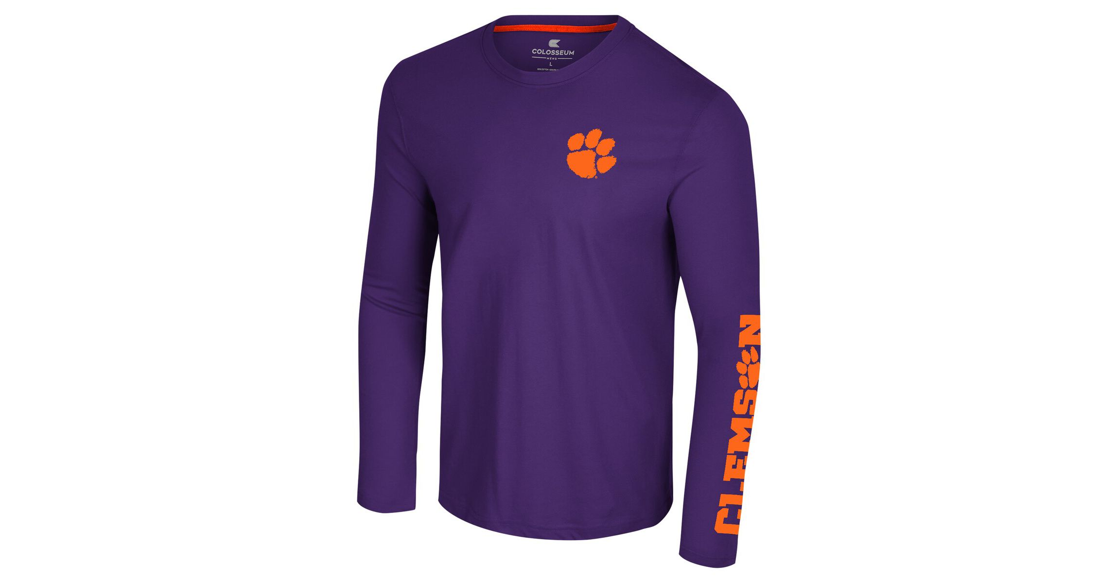 NCAA Clemson Tigers Logo Lockup 3-Hit Active Blend Long Sleeve T-Shirt