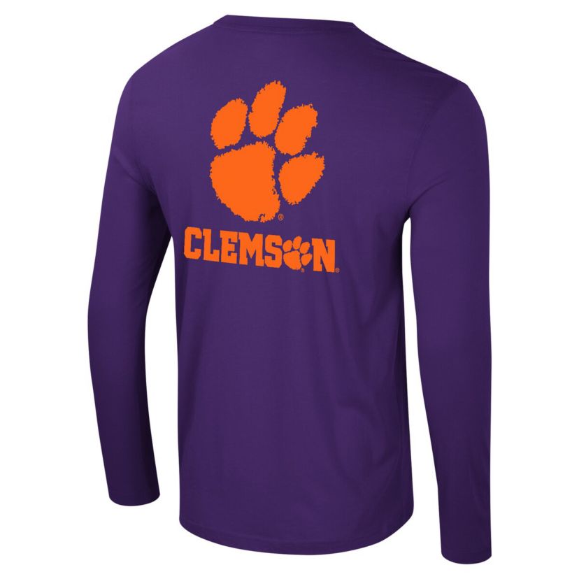 NCAA Clemson Tigers Logo Lockup 3-Hit Active Blend Long Sleeve T-Shirt