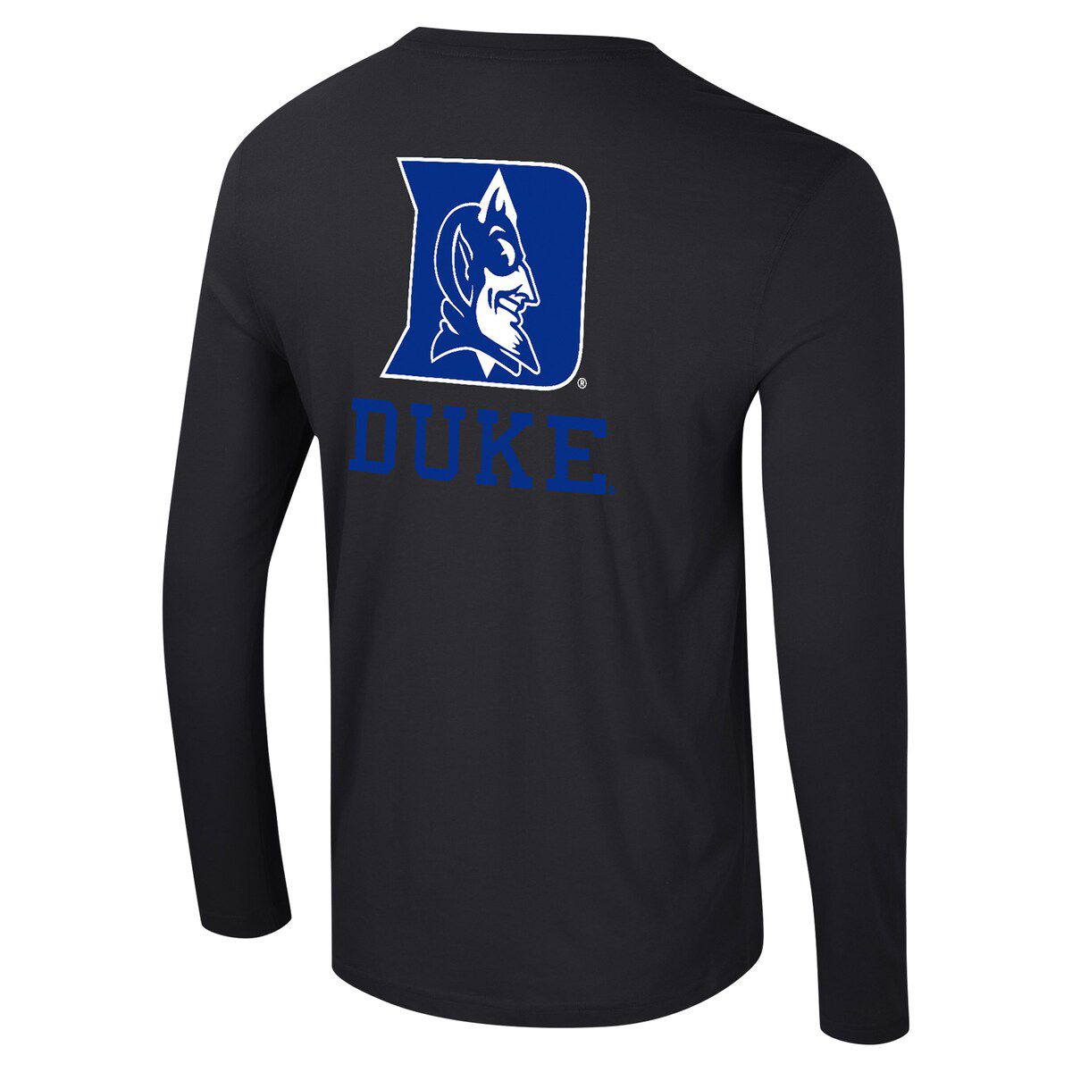 Duke Blue Devils NCAA Duke Devils Logo Lockup 3-Hit Active Blend Long Sleeve T-Shirt