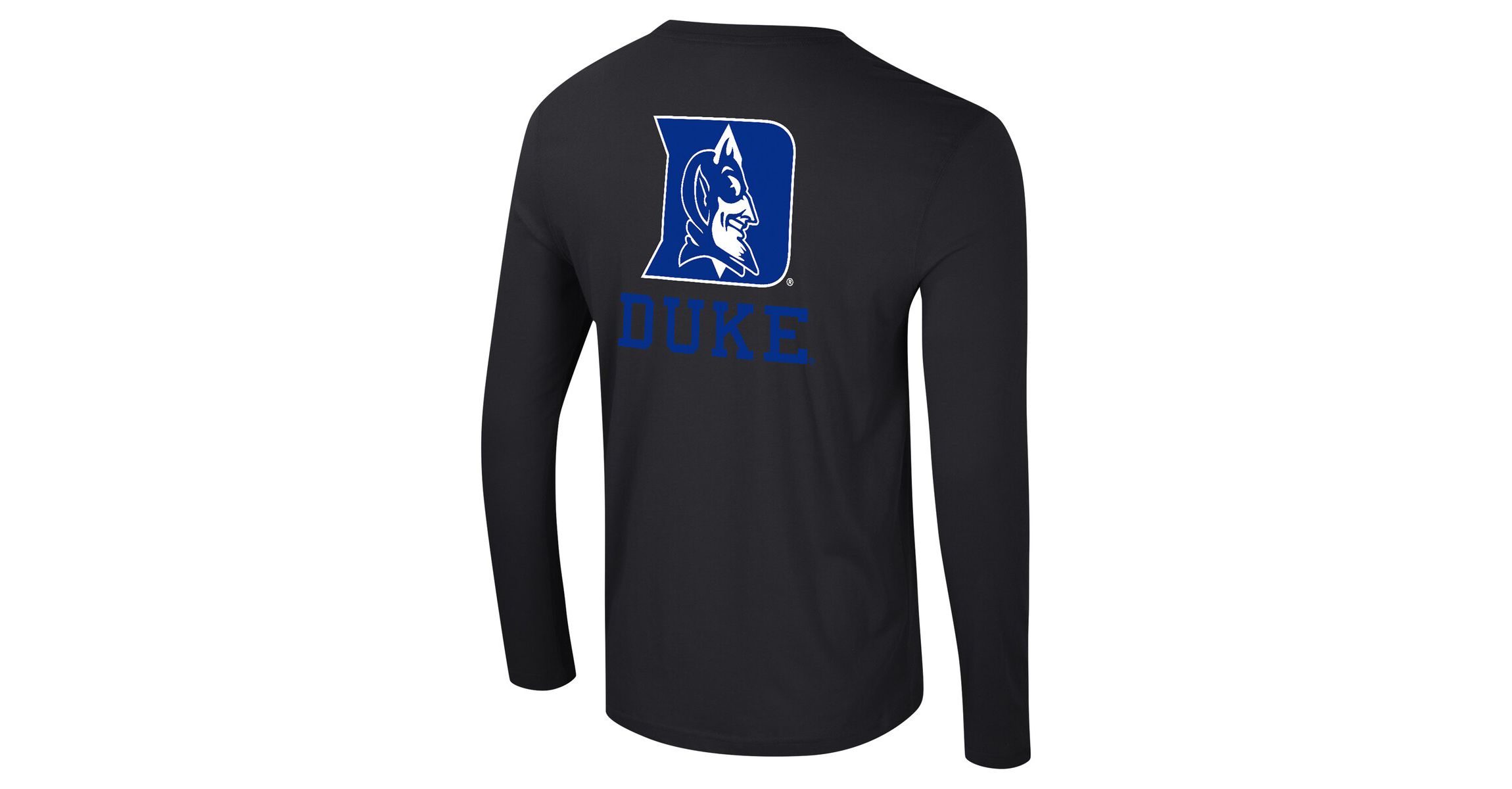 Duke Blue Devils NCAA Duke Devils Logo Lockup 3-Hit Active Blend Long Sleeve T-Shirt