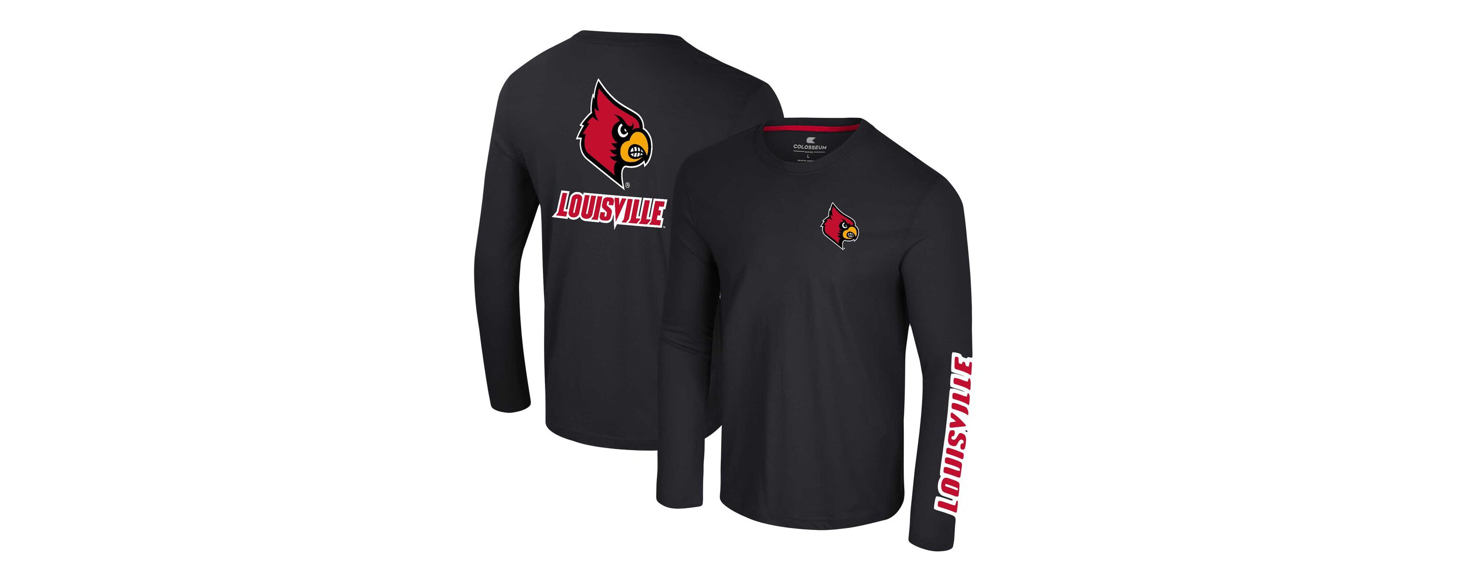 NCAA Louisville Cardinals Logo Lockup 3-Hit Active Blend Long Sleeve T-Shirt