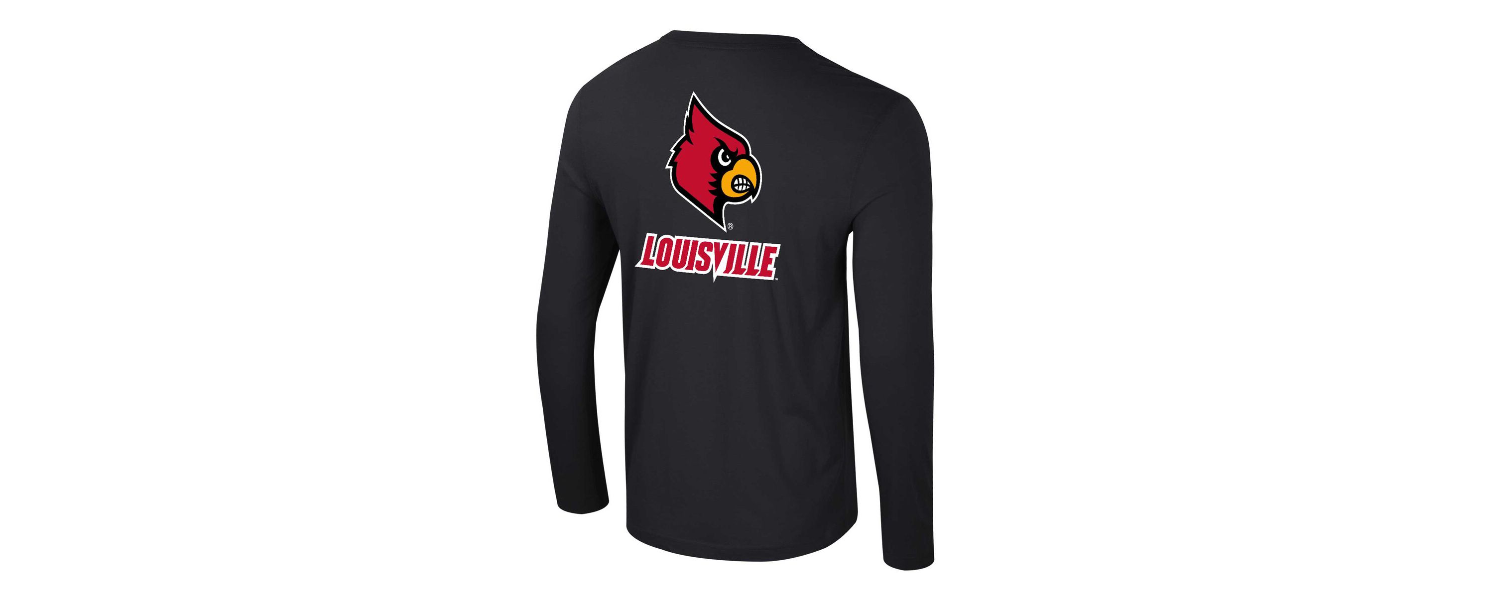 NCAA Louisville Cardinals Logo Lockup 3-Hit Active Blend Long Sleeve T-Shirt