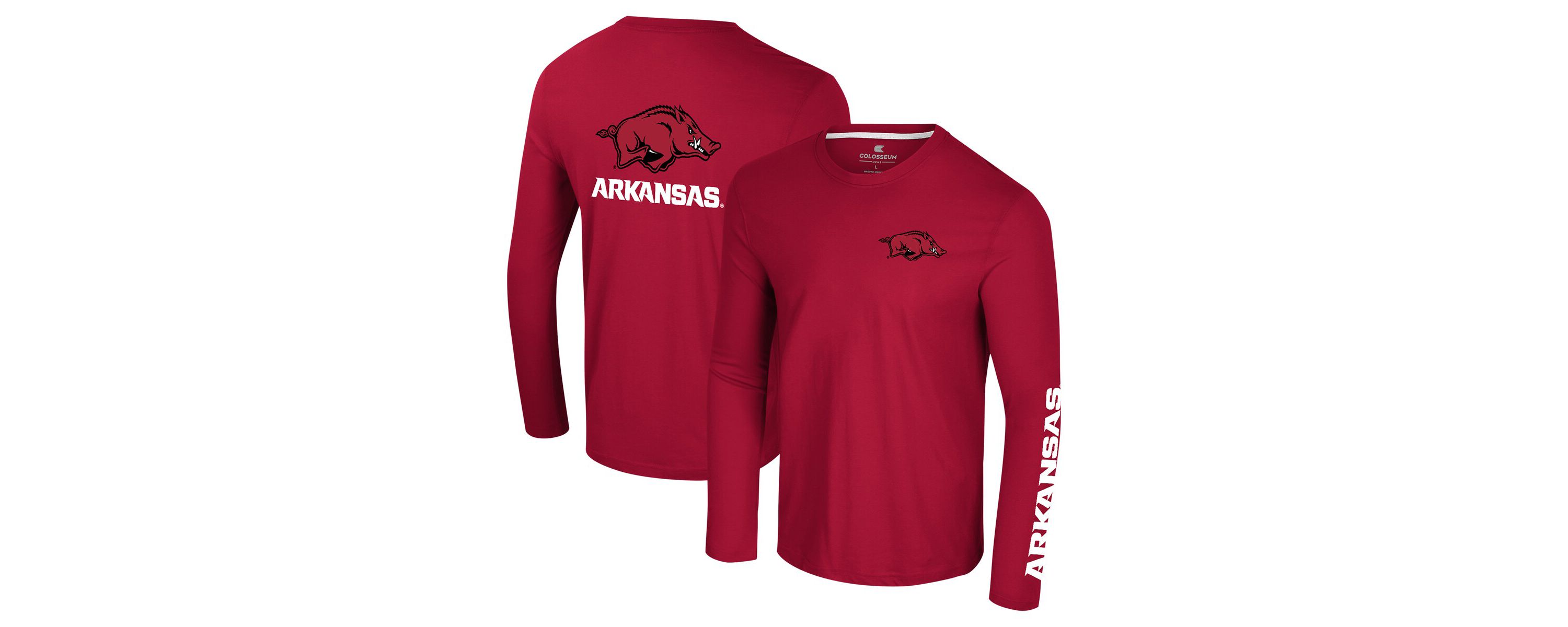 NCAA Arkansas Razorbacks Logo Lockup 3-Hit Active Blend Long Sleeve T-Shirt