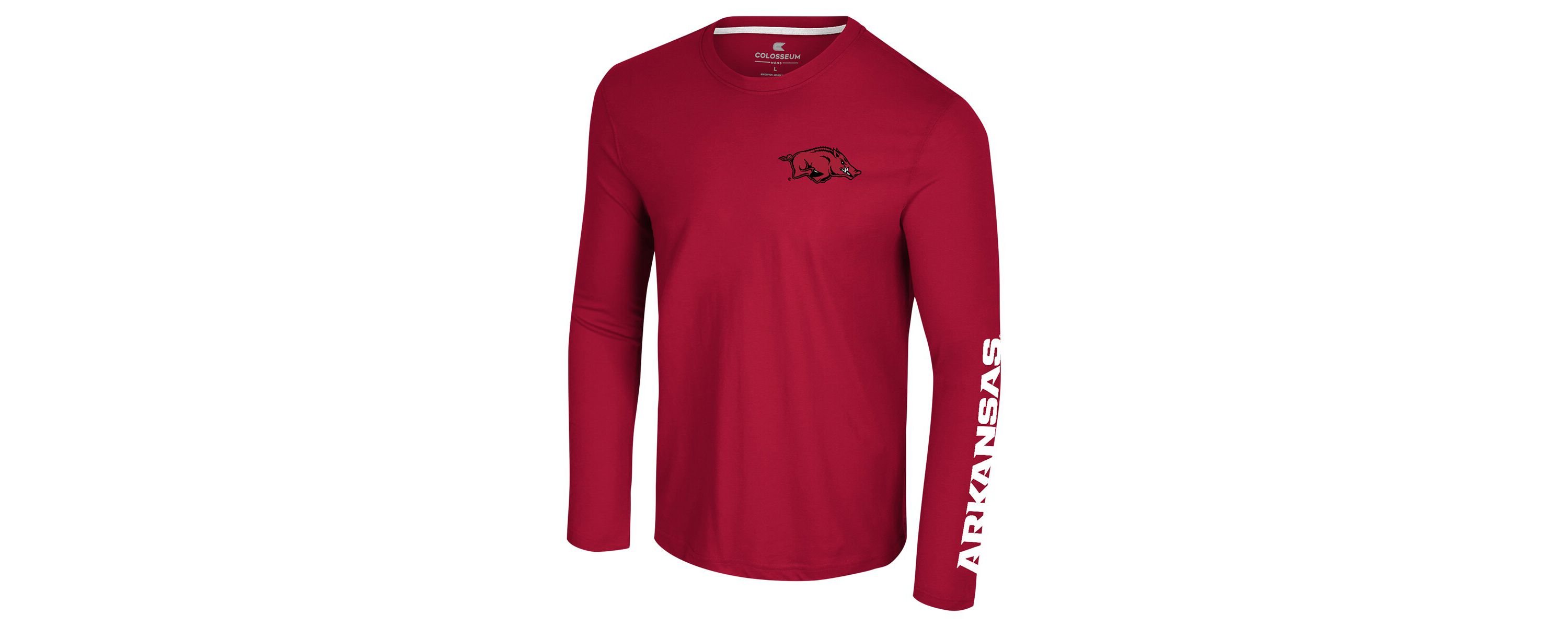 NCAA Arkansas Razorbacks Logo Lockup 3-Hit Active Blend Long Sleeve T-Shirt