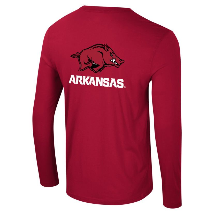 NCAA Arkansas Razorbacks Logo Lockup 3-Hit Active Blend Long Sleeve T-Shirt