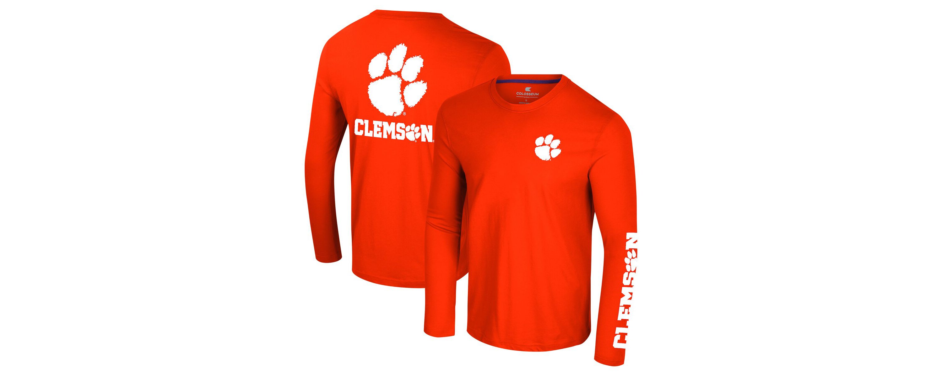NCAA Clemson Tigers Logo Lockup 3-Hit Active Blend Long Sleeve T-Shirt