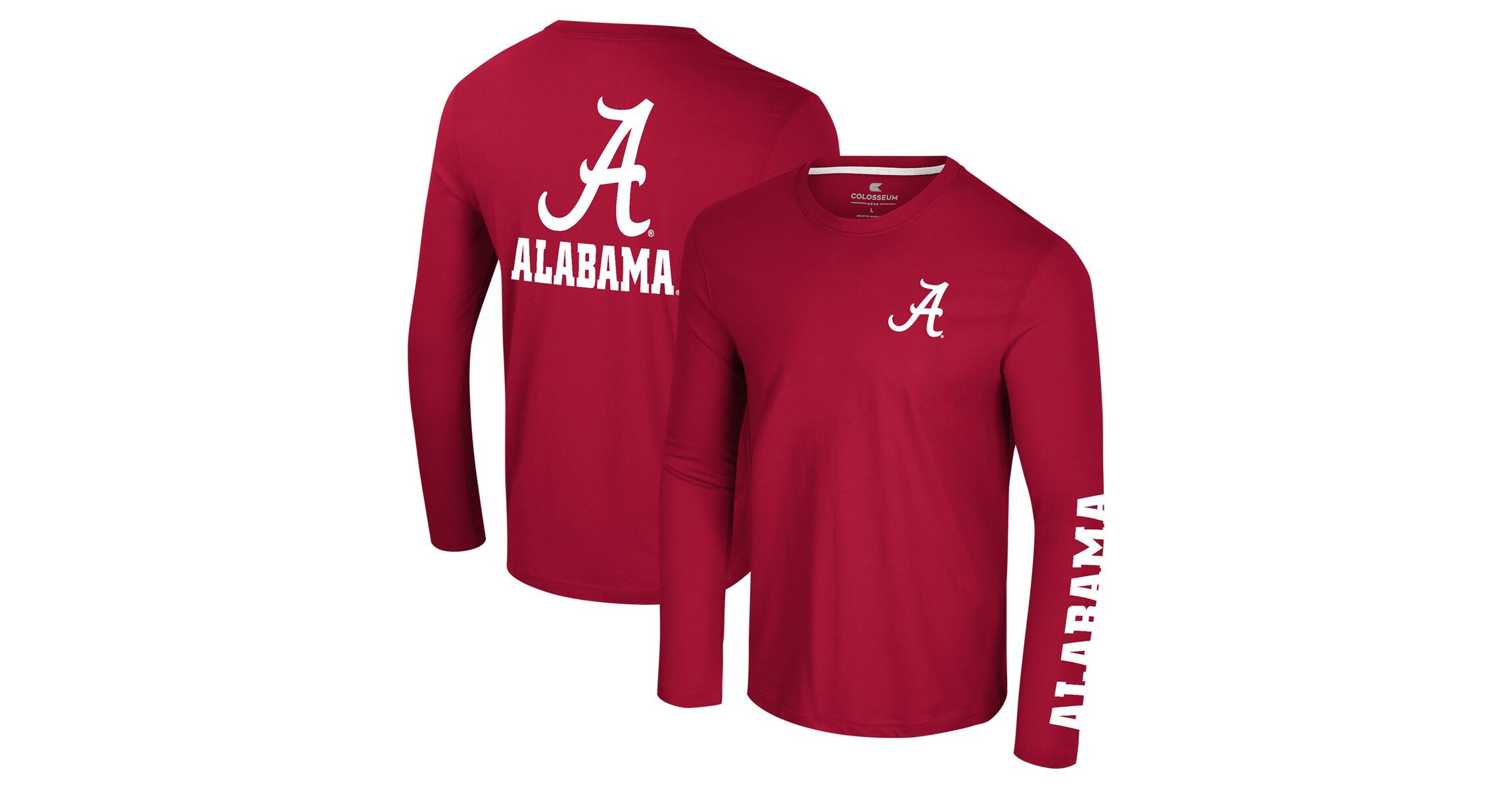 Alabama Crimson Tide NCAA Alabama Tide Logo Lockup 3-Hit Active Blend Long Sleeve T-Shirt