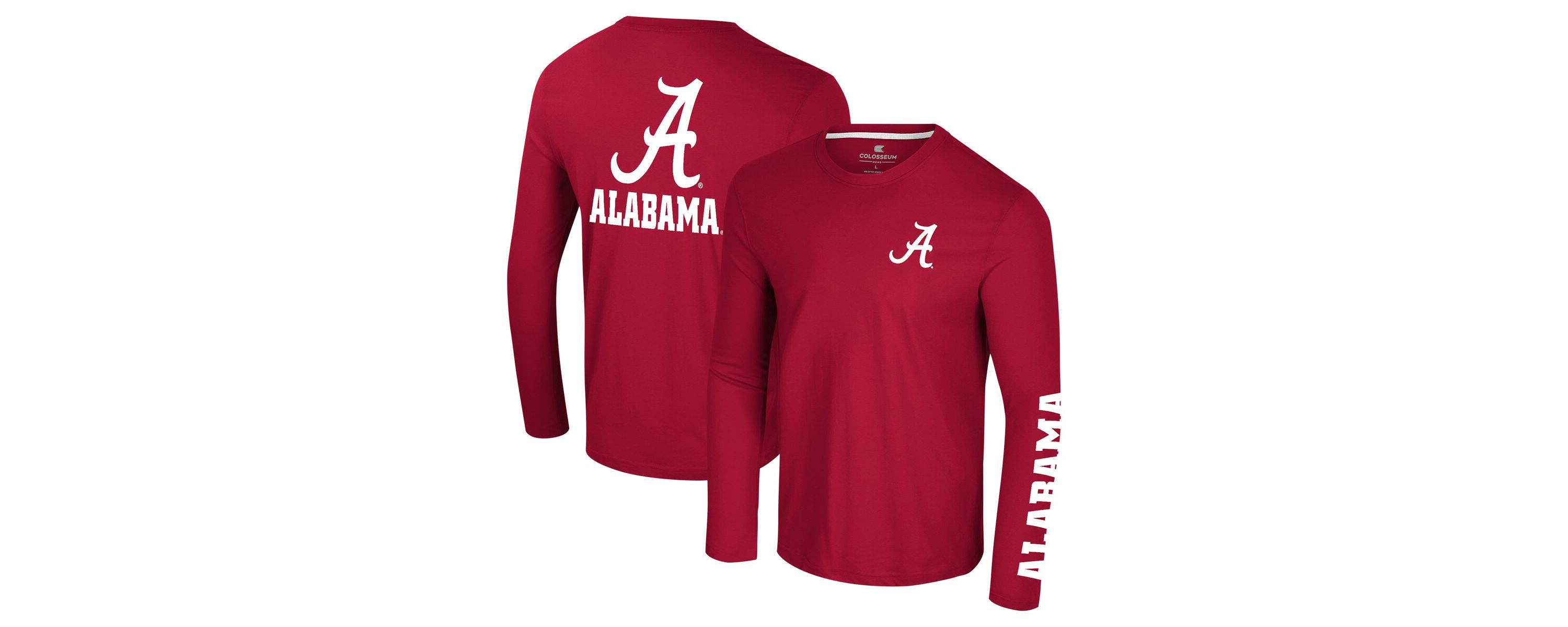 Alabama Crimson Tide NCAA Alabama Tide Logo Lockup 3-Hit Active Blend Long Sleeve T-Shirt