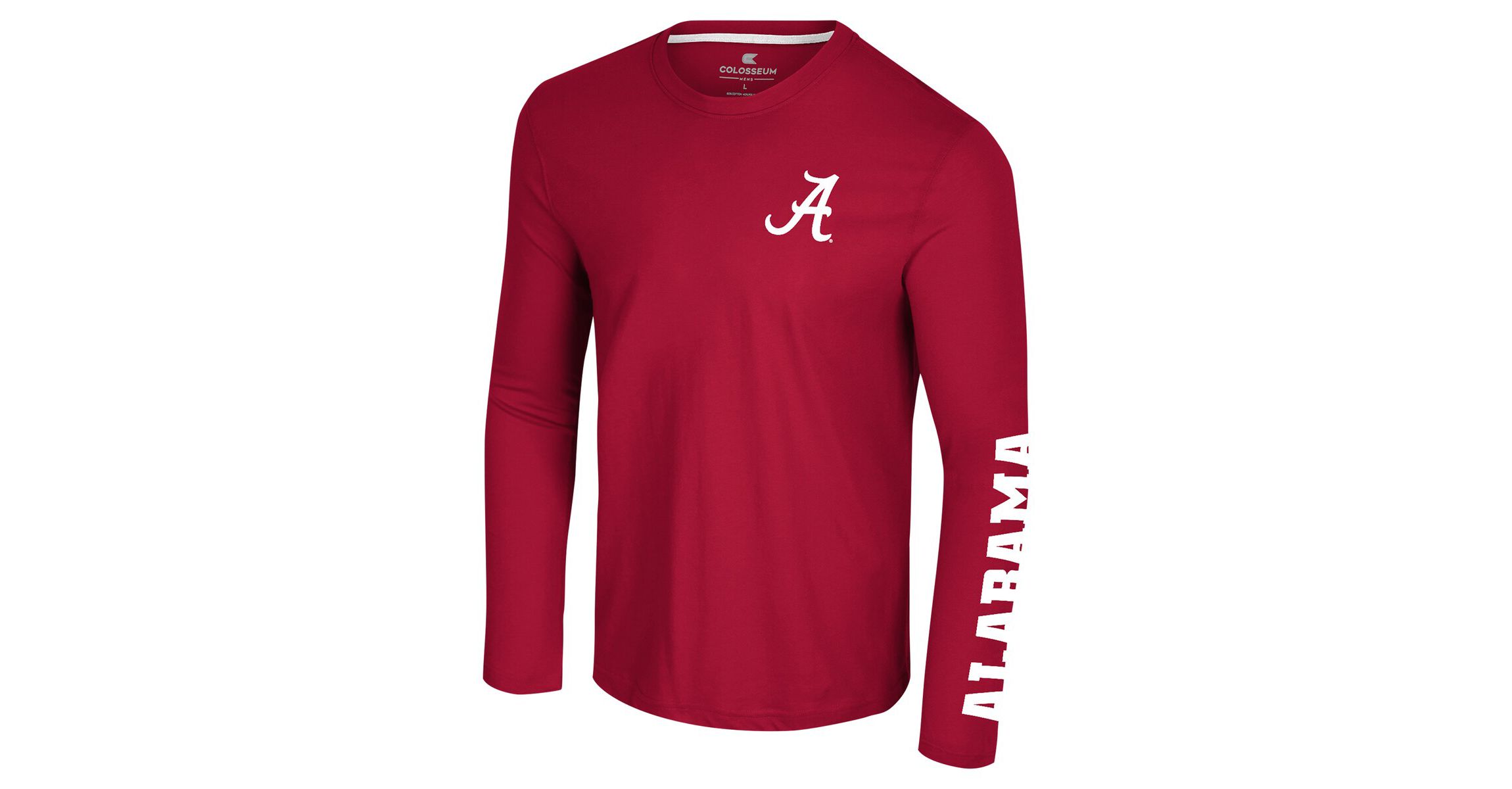 Alabama Crimson Tide NCAA Alabama Tide Logo Lockup 3-Hit Active Blend Long Sleeve T-Shirt