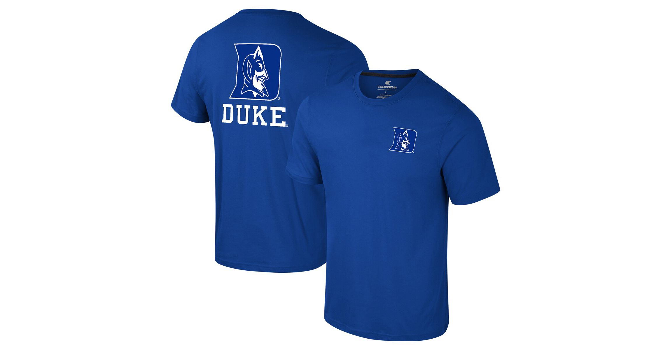 Duke Blue Devils NCAA Duke Devils Logo Lockup 2-Hit Active Blend T-Shirt