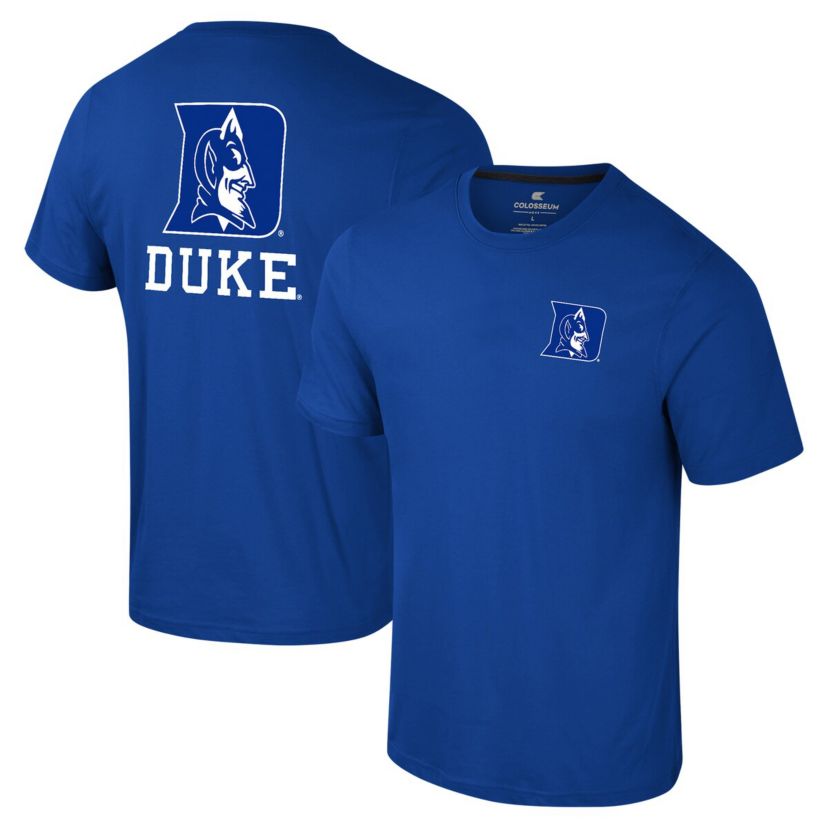 Duke Blue Devils NCAA Duke Devils Logo Lockup 2-Hit Active Blend T-Shirt