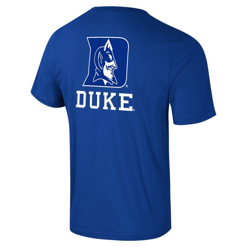Duke Blue Devils NCAA Duke Devils Logo Lockup 2-Hit Active Blend T-Shirt