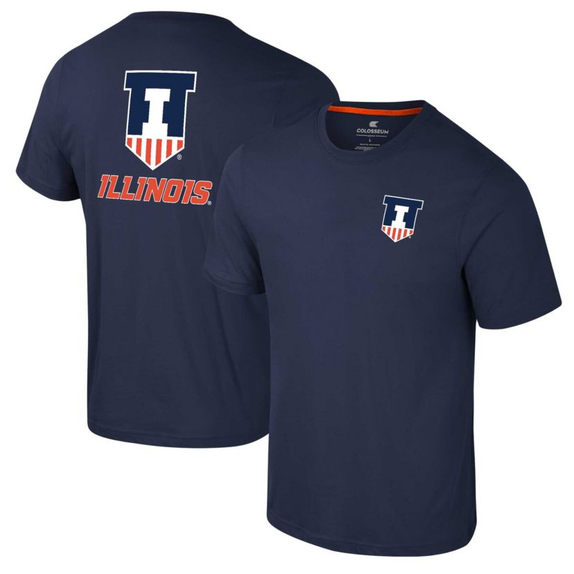 NCAA Illinois Fighting Illini Logo Lockup 2-Hit Active Blend T-Shirt