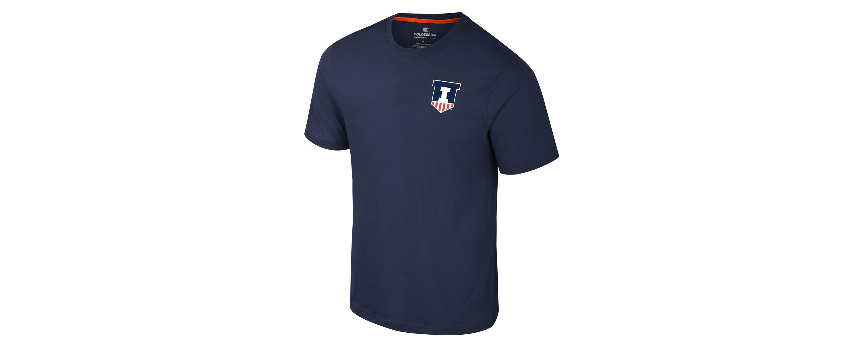 NCAA Illinois Fighting Illini Logo Lockup 2-Hit Active Blend T-Shirt