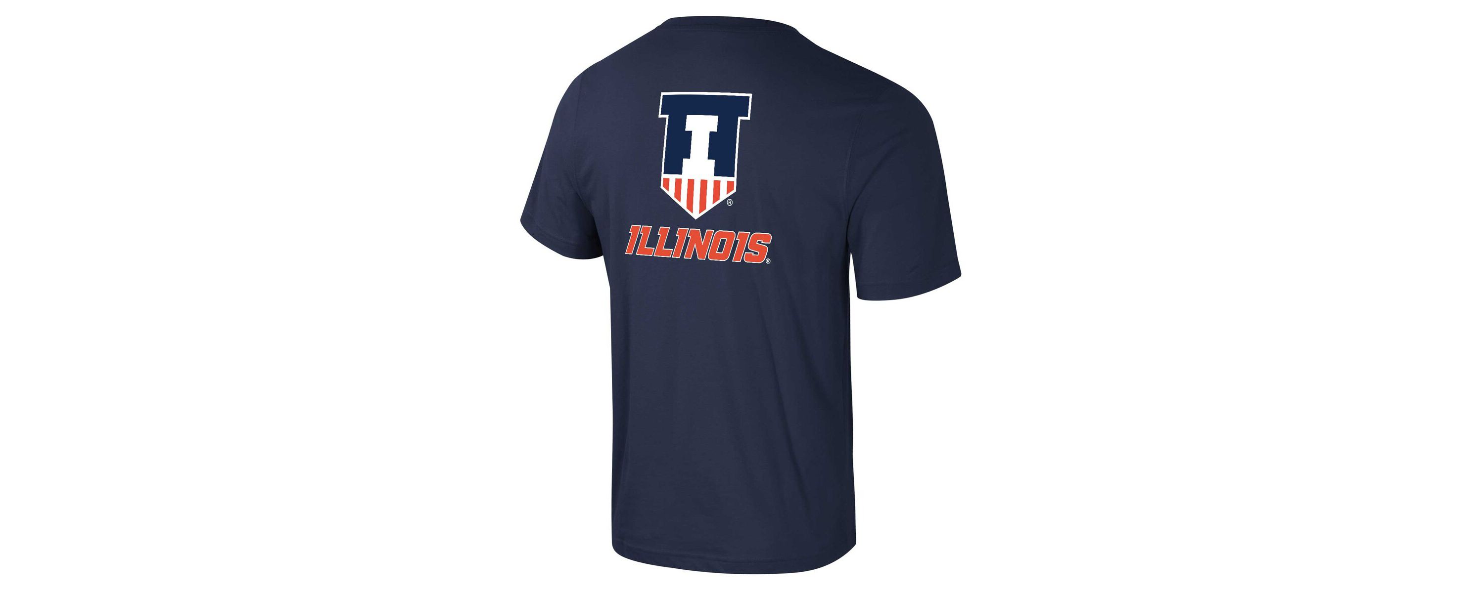 NCAA Illinois Fighting Illini Logo Lockup 2-Hit Active Blend T-Shirt
