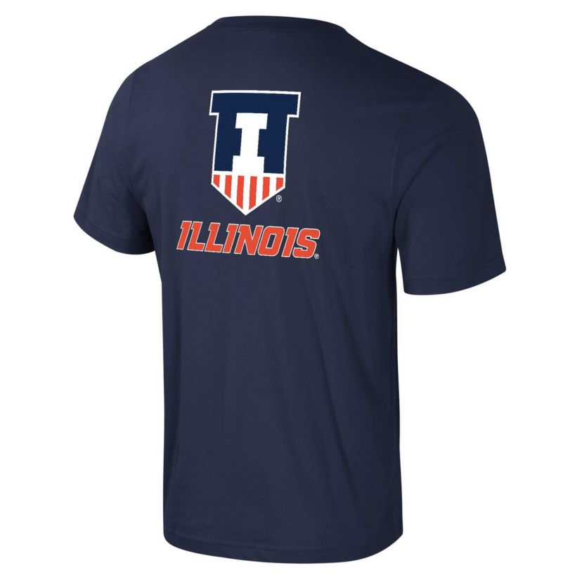 NCAA Illinois Fighting Illini Logo Lockup 2-Hit Active Blend T-Shirt
