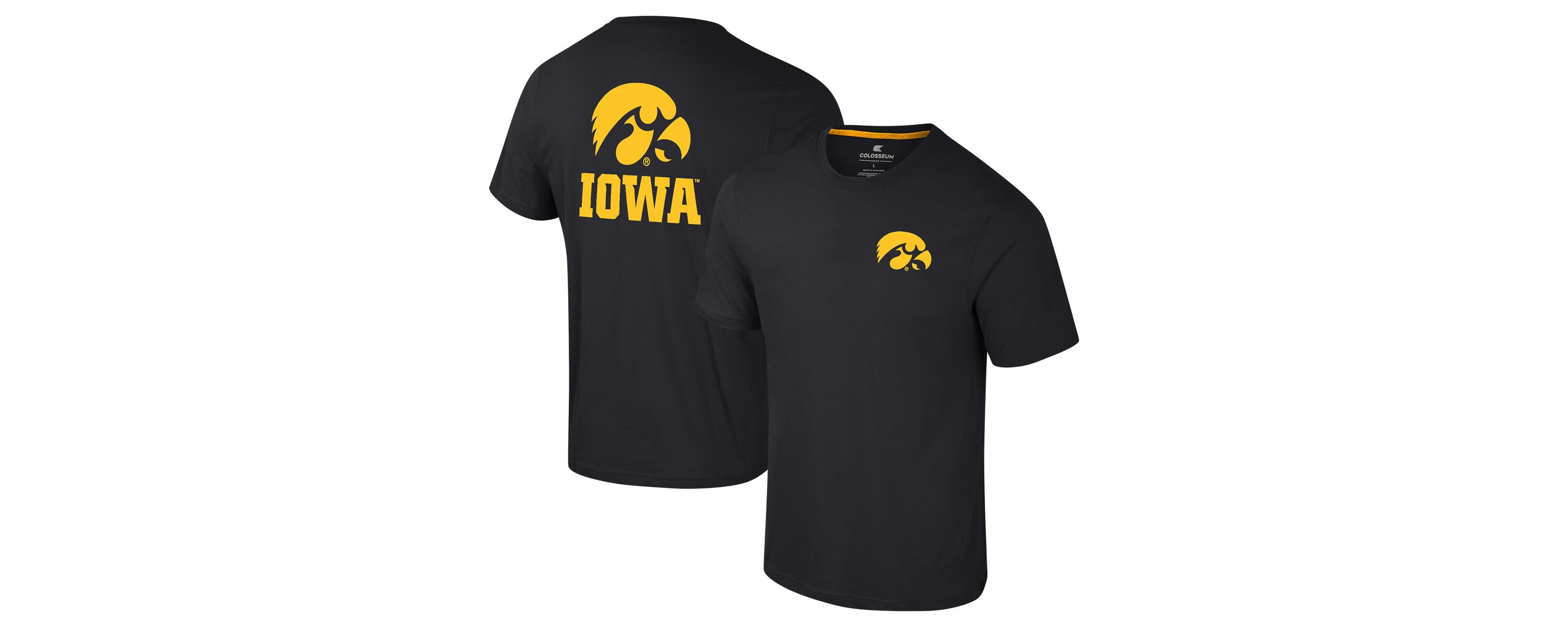 NCAA Iowa Hawkeyes Logo Lockup 2-Hit Active Blend T-Shirt