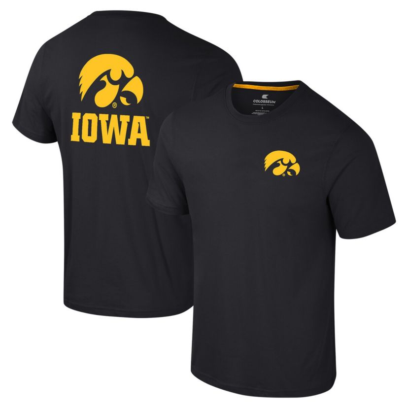 NCAA Iowa Hawkeyes Logo Lockup 2-Hit Active Blend T-Shirt