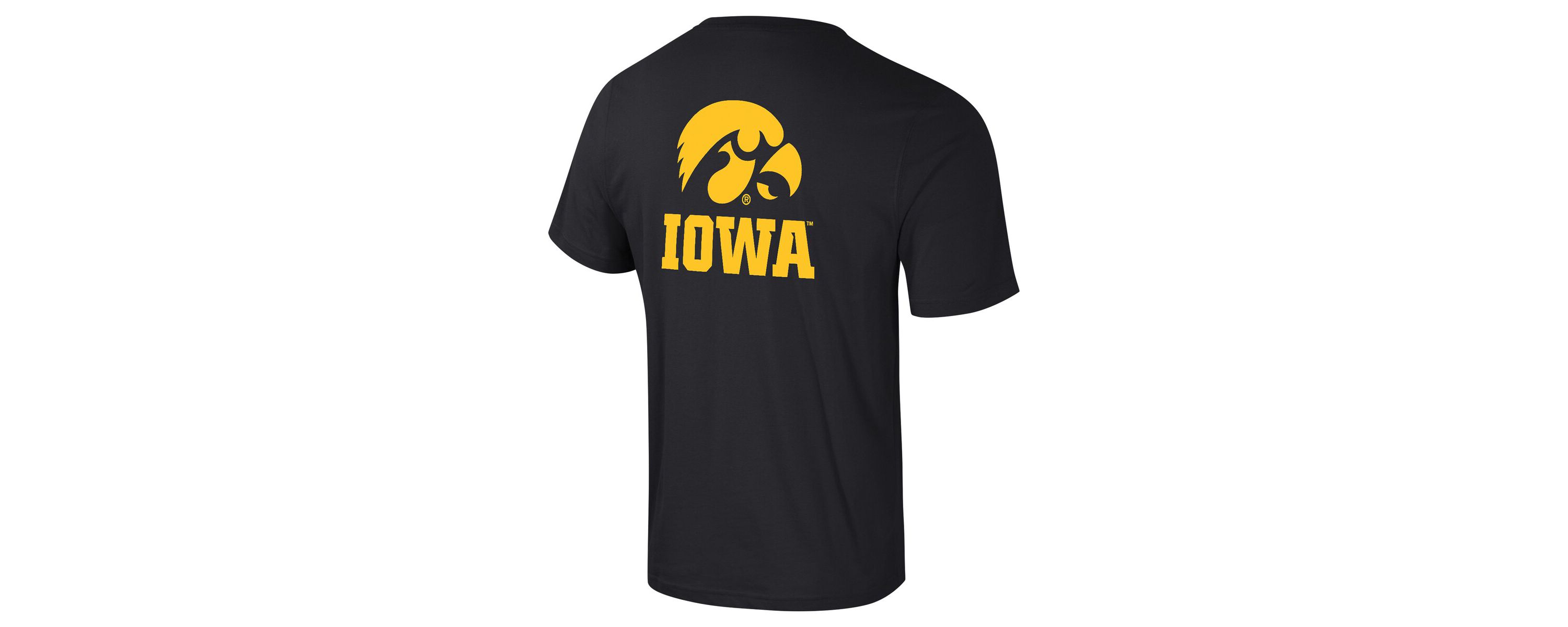 NCAA Iowa Hawkeyes Logo Lockup 2-Hit Active Blend T-Shirt