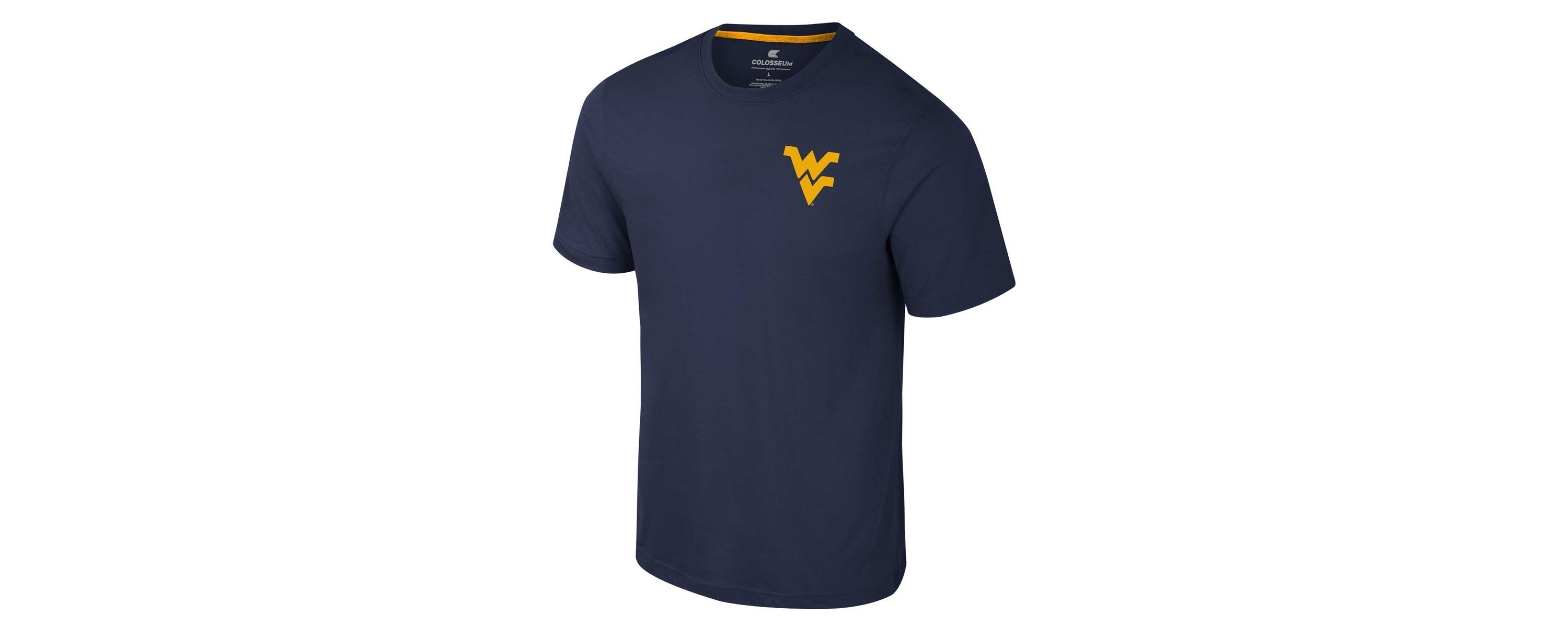 NCAA West Virginia Mountaineers Logo Lockup 2-Hit Active Blend T-Shirt