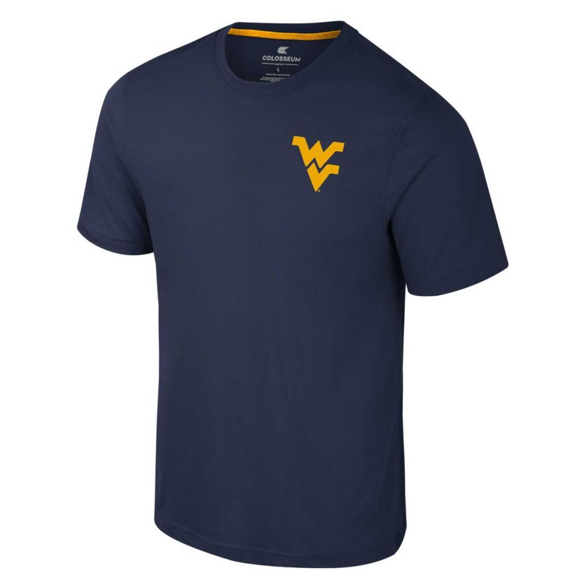 NCAA West Virginia Mountaineers Logo Lockup 2-Hit Active Blend T-Shirt