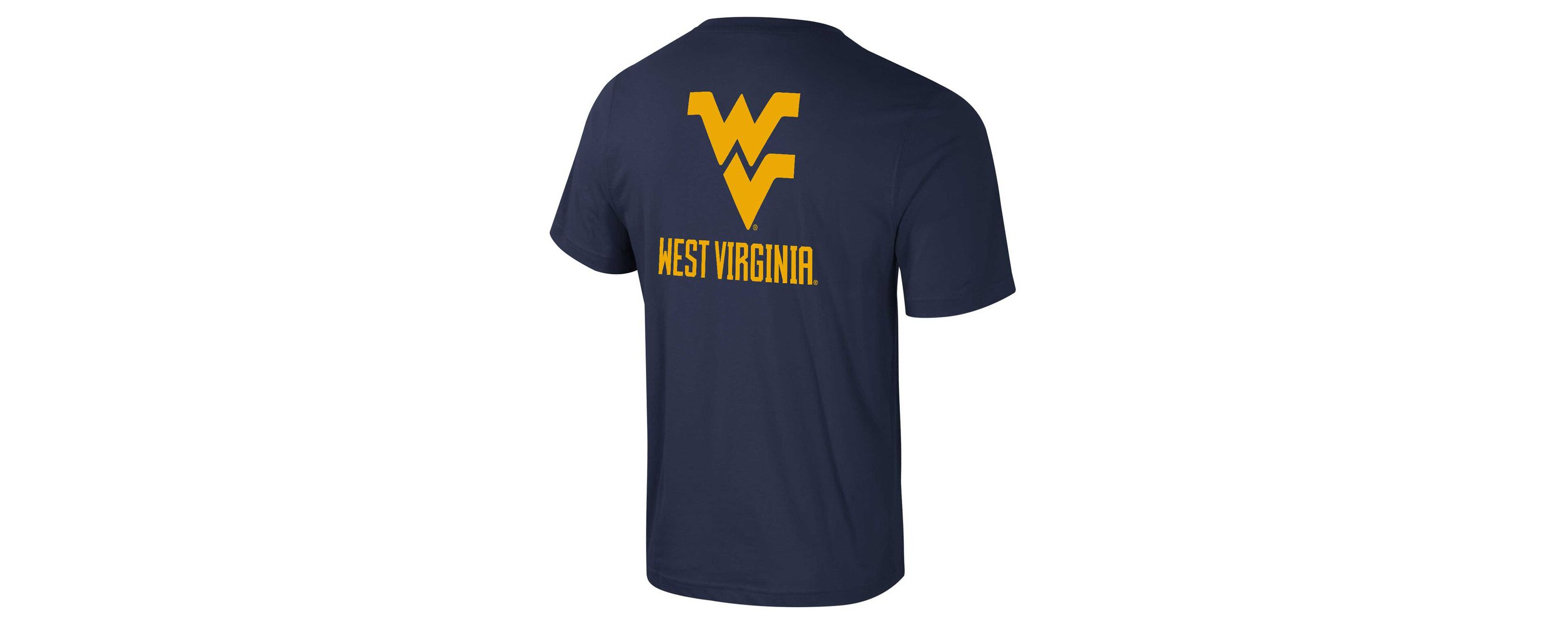 NCAA West Virginia Mountaineers Logo Lockup 2-Hit Active Blend T-Shirt