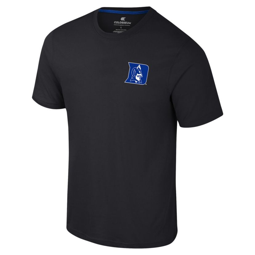 Duke Blue Devils NCAA Duke Devils Logo Lockup 2-Hit Active Blend T-Shirt