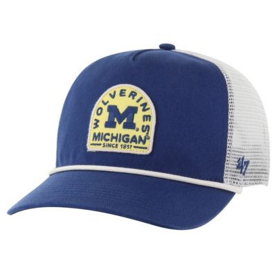 '47 Men's NCAA Michigan Wolverines Coastline Hitch Trucker Adjustable Hat, Navy Blue