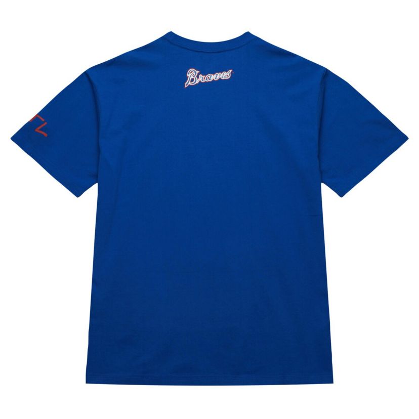 MLB Hank Aaron Atlanta Braves Cooperstown Collection Heavyweight Premium Player Vintage Logo T-Shirt