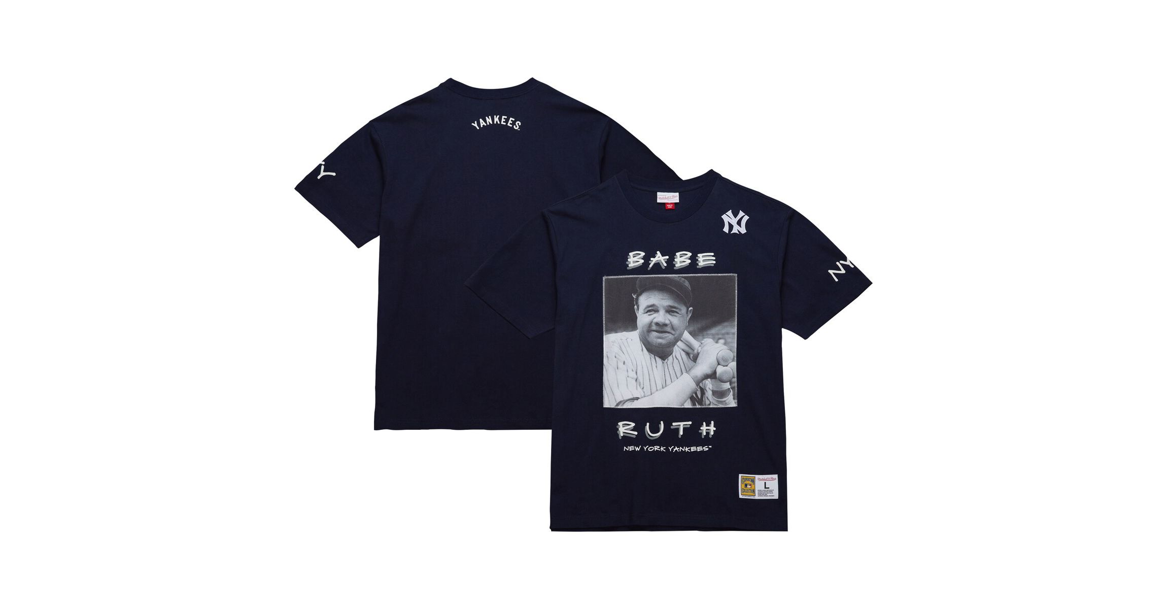 MLB Babe Ruth New York Yankees Cooperstown Collection Heavyweight Premium Player Vintage Logo T-Shirt