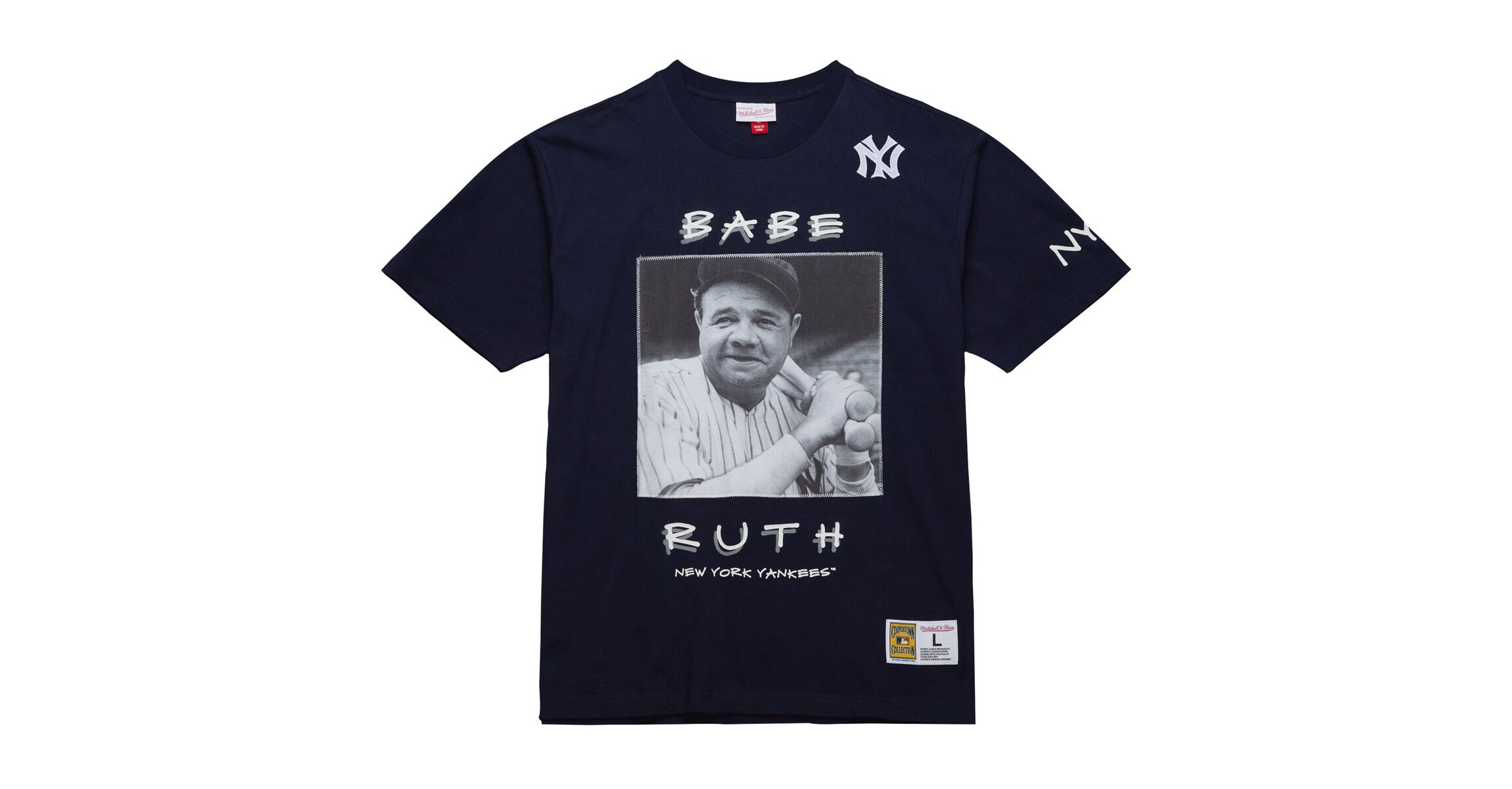 MLB Babe Ruth New York Yankees Cooperstown Collection Heavyweight Premium Player Vintage Logo T-Shirt