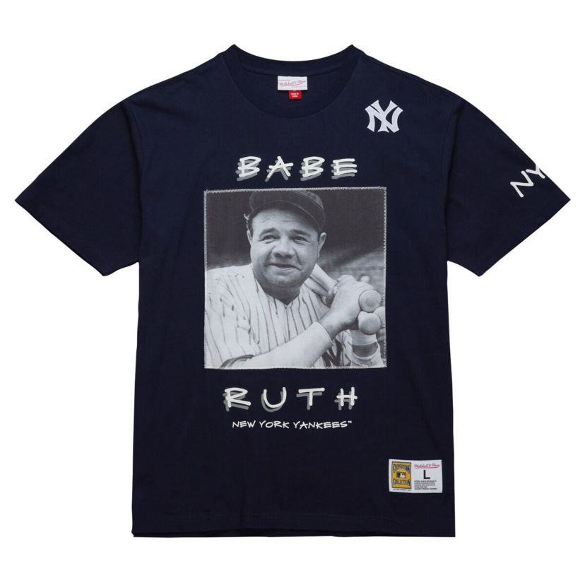 MLB Babe Ruth New York Yankees Cooperstown Collection Heavyweight Premium Player Vintage Logo T-Shirt