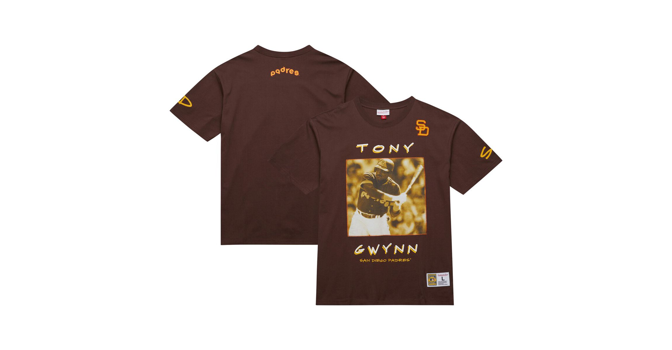 MLB Tony Gwynn San Diego Padres Cooperstown Collection Heavyweight Premium Player Vintage Logo T-Shirt