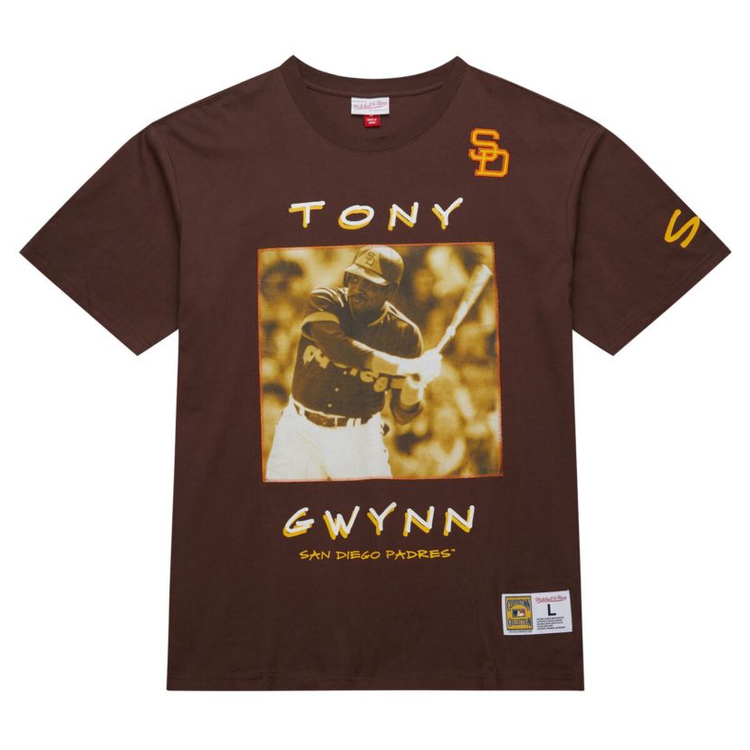 MLB Tony Gwynn San Diego Padres Cooperstown Collection Heavyweight Premium Player Vintage Logo T-Shirt