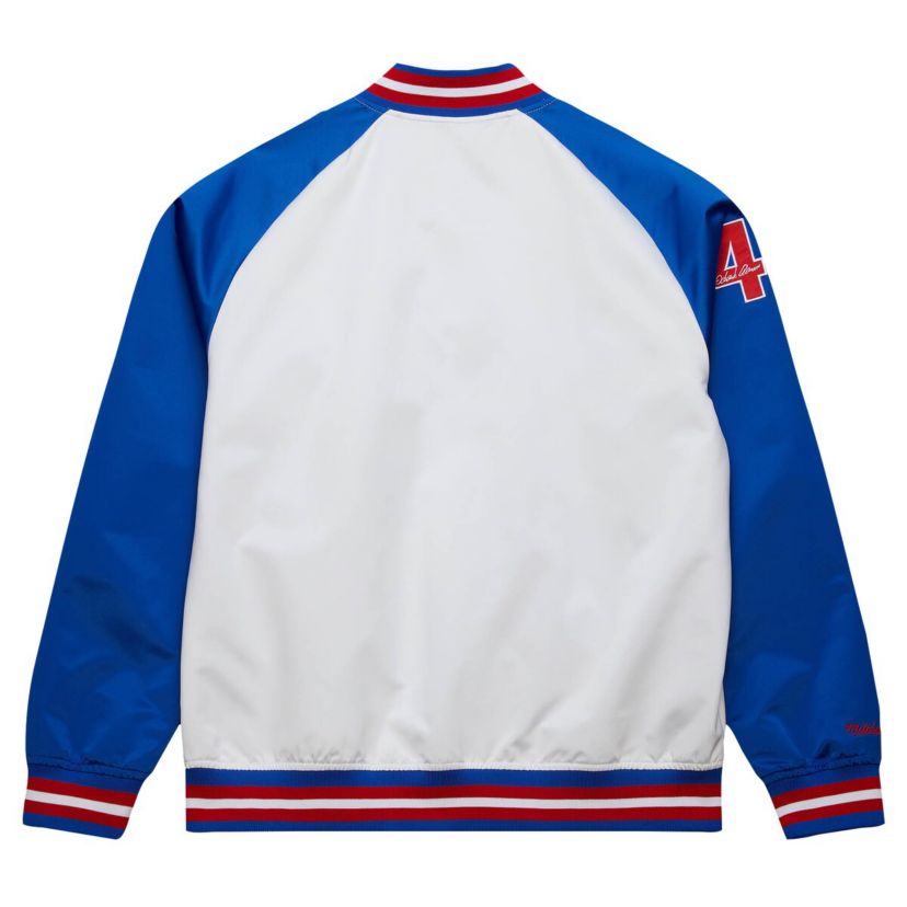 MLB Hank Aaron White/Royal Atlanta Braves Cooperstown Collection Legends Lightweight Satin Raglan Full-Snap Jacket