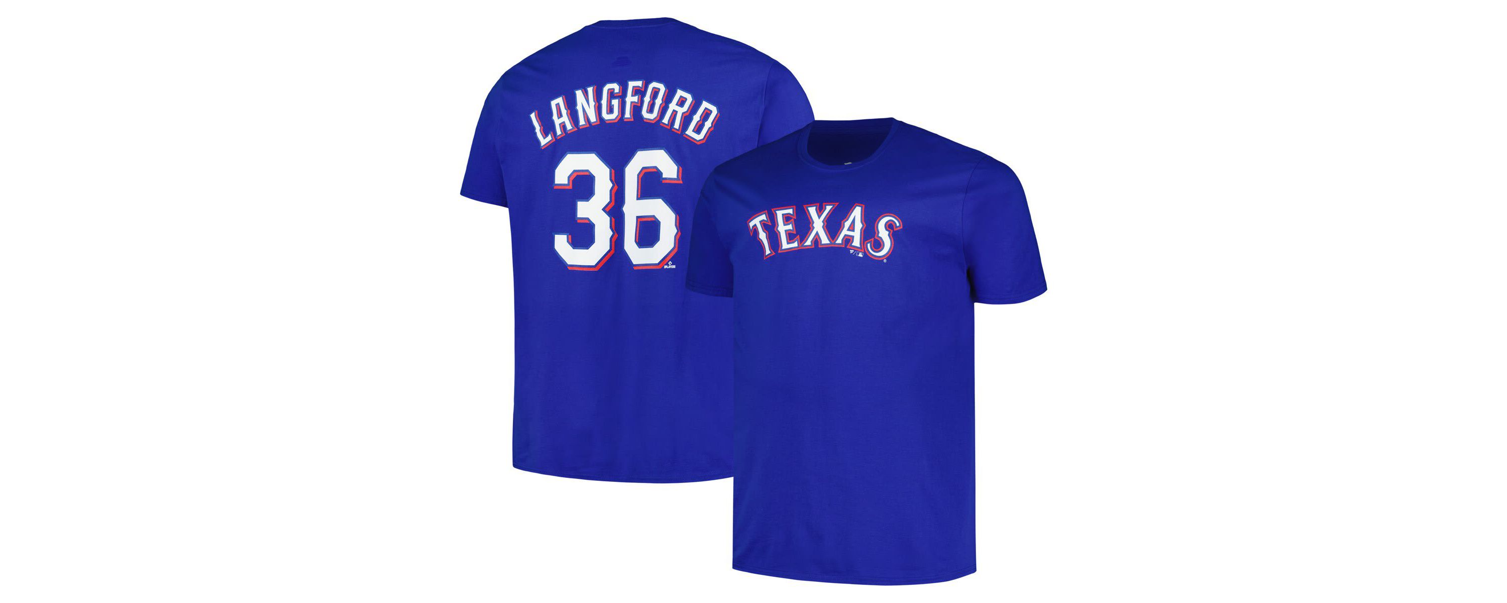MLB Fanatics Wyatt Langford Texas Rangers Big & Tall Name & Number T-Shirt