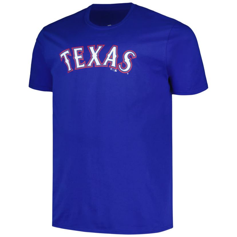 MLB Fanatics Wyatt Langford Texas Rangers Big & Tall Name & Number T-Shirt