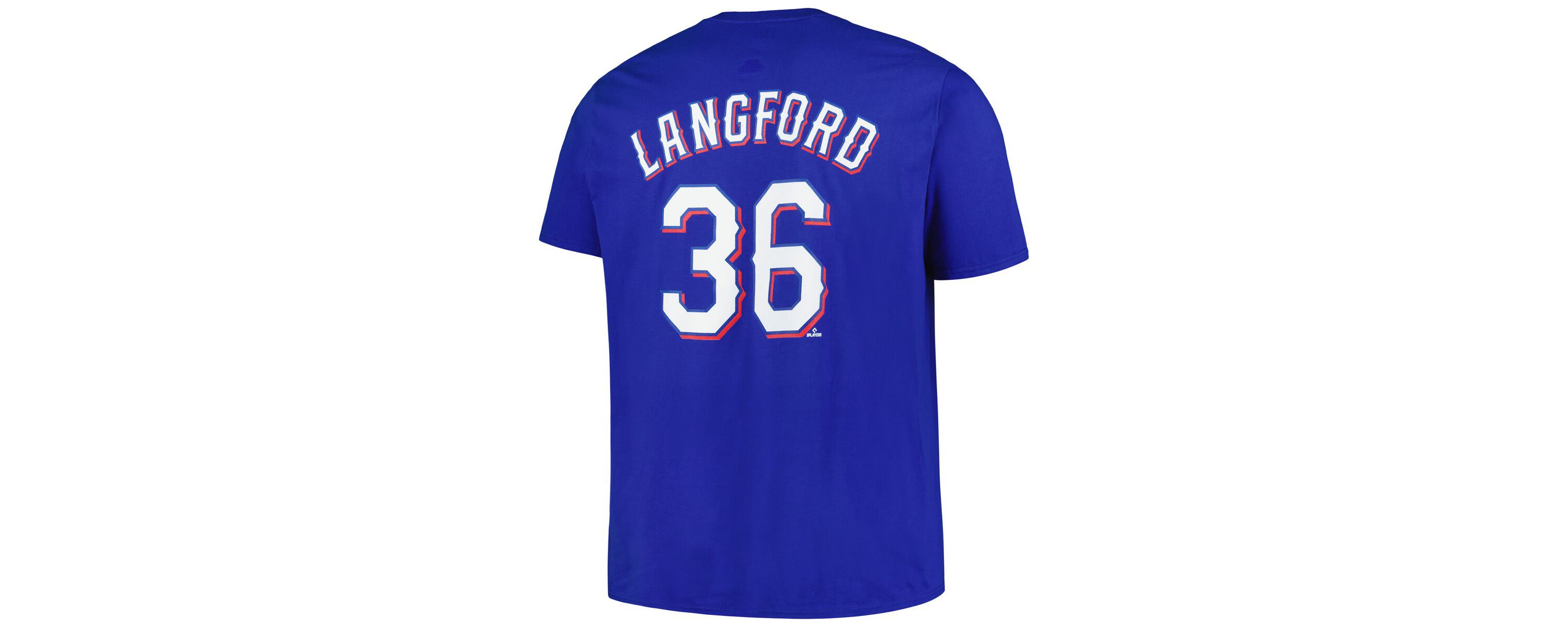MLB Fanatics Wyatt Langford Texas Rangers Big & Tall Name & Number T-Shirt
