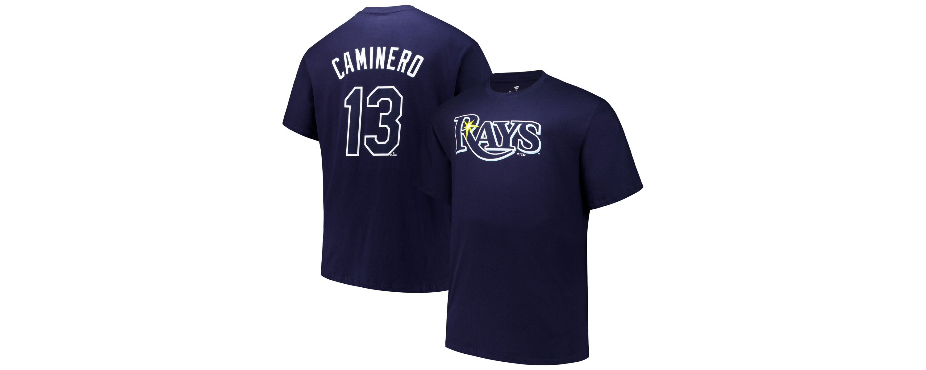 MLB Fanatics Junior Caminero Tampa Bay Rays Big & Tall Name & Number T-Shirt