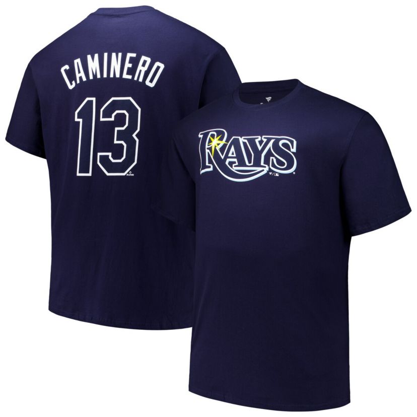 MLB Fanatics Junior Caminero Tampa Bay Rays Big & Tall Name & Number T-Shirt