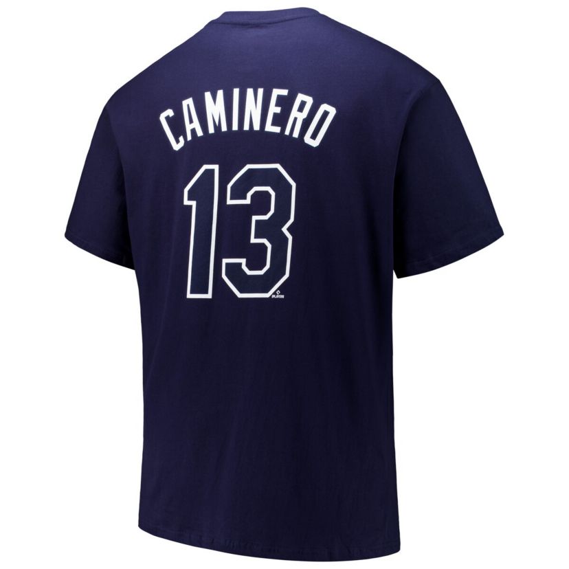 MLB Fanatics Junior Caminero Tampa Bay Rays Big & Tall Name & Number T-Shirt